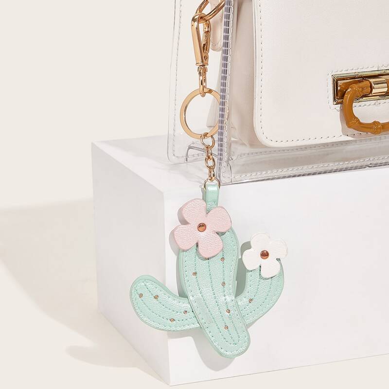 

Studded Decor Cactus Shaped Bag Accessory, Multicolor
