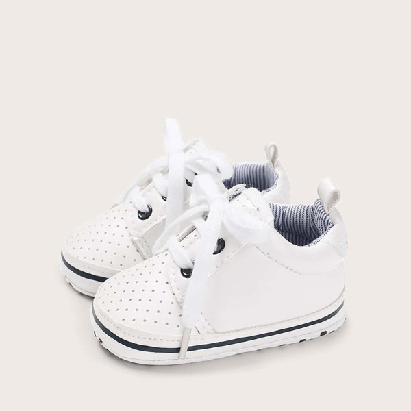 

Baby Girl Perforated Lace-up Front Sneakers, White