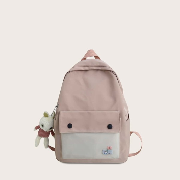 

Toy Charm Color Block Backpack, Pink