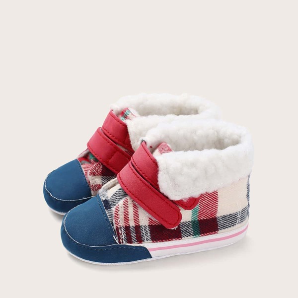 

Baby Girl Color Block Velcro Strap Boots, Multicolor