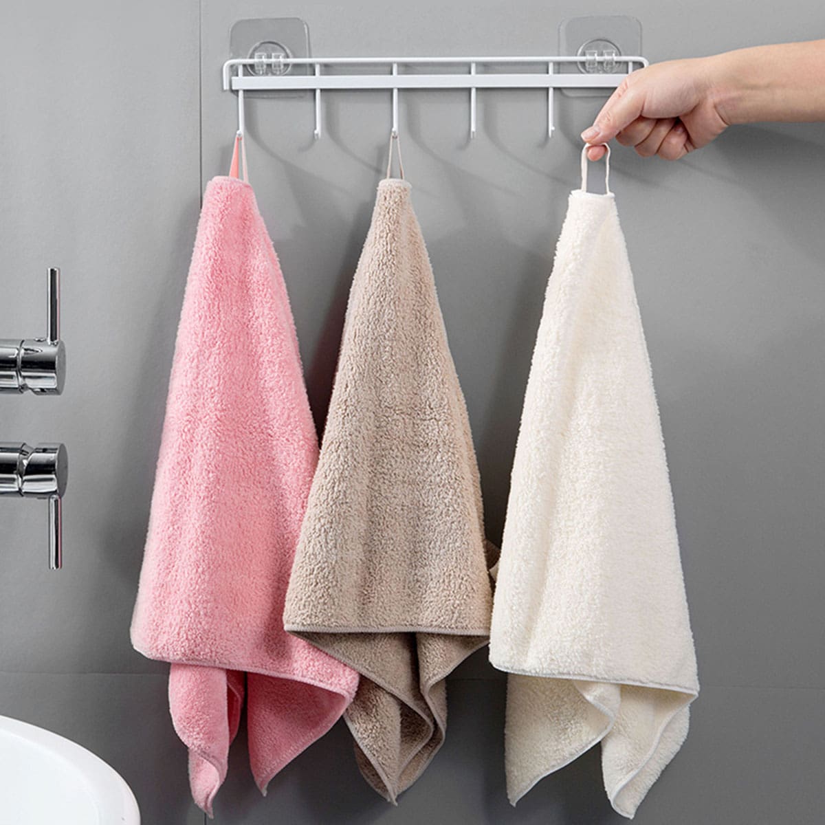 

1pc Random Color Thick Absorbent Face Towel, Multicolor