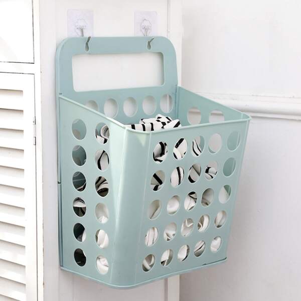 

1pc Large Capacity Wall-mounted Storage Basket, Multicolor