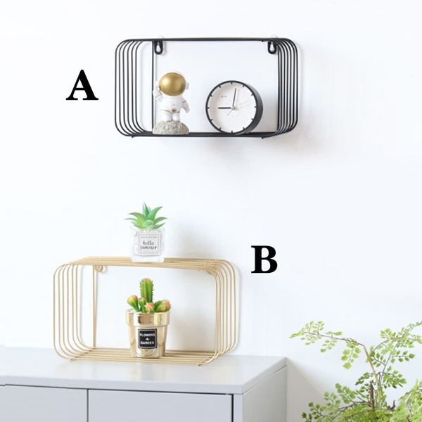 

1pc Wall Mount Iron Decorative Storage Rack, Multicolor