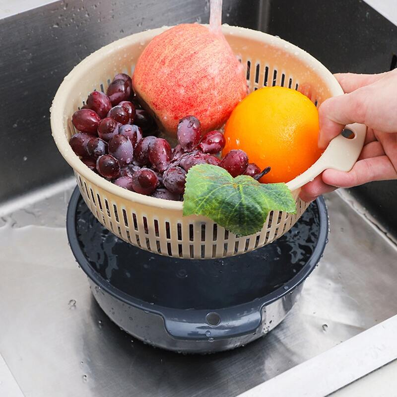 

1pc Double Layer Vegetable Washing Basket, Multicolor
