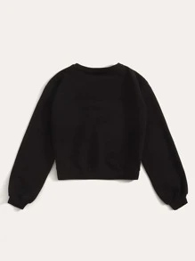 Muchica Embroidered Sunflower Pullover - Black - View 2