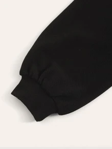 Muchica Embroidered Sunflower Pullover - Black - View 4