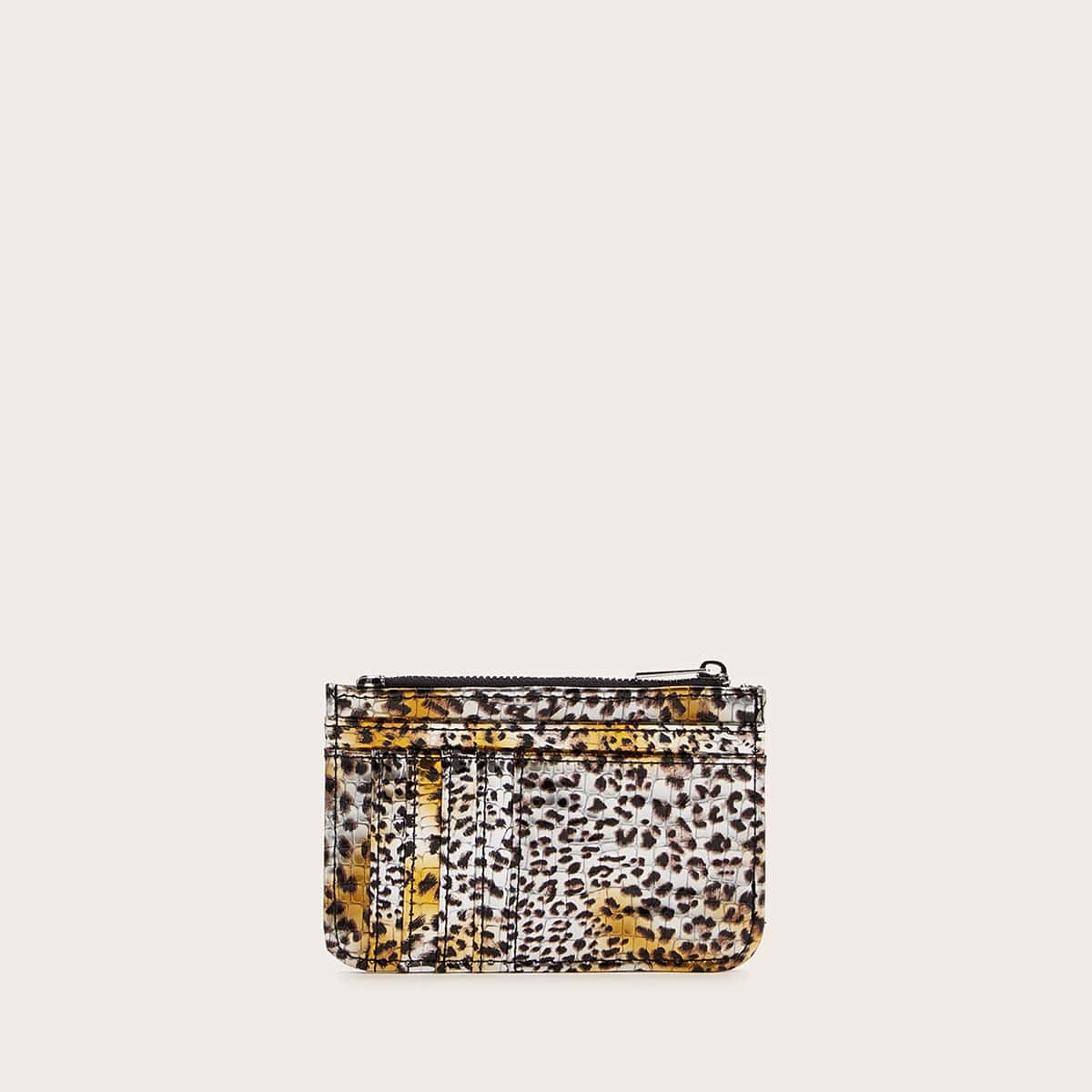 

Leopard Print Wallet With Card Holder, Multicolor