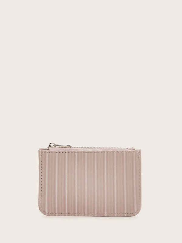 

Striped Wallet With Card Holder, Pink