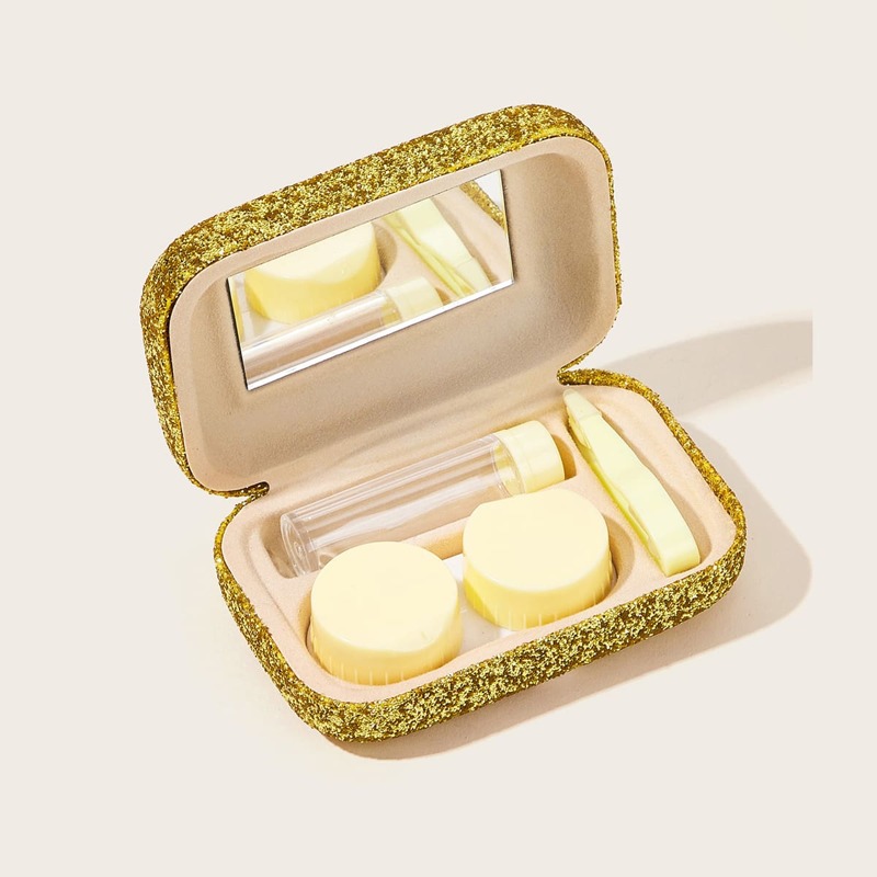 

Glitter Contact Lens Case, Gold