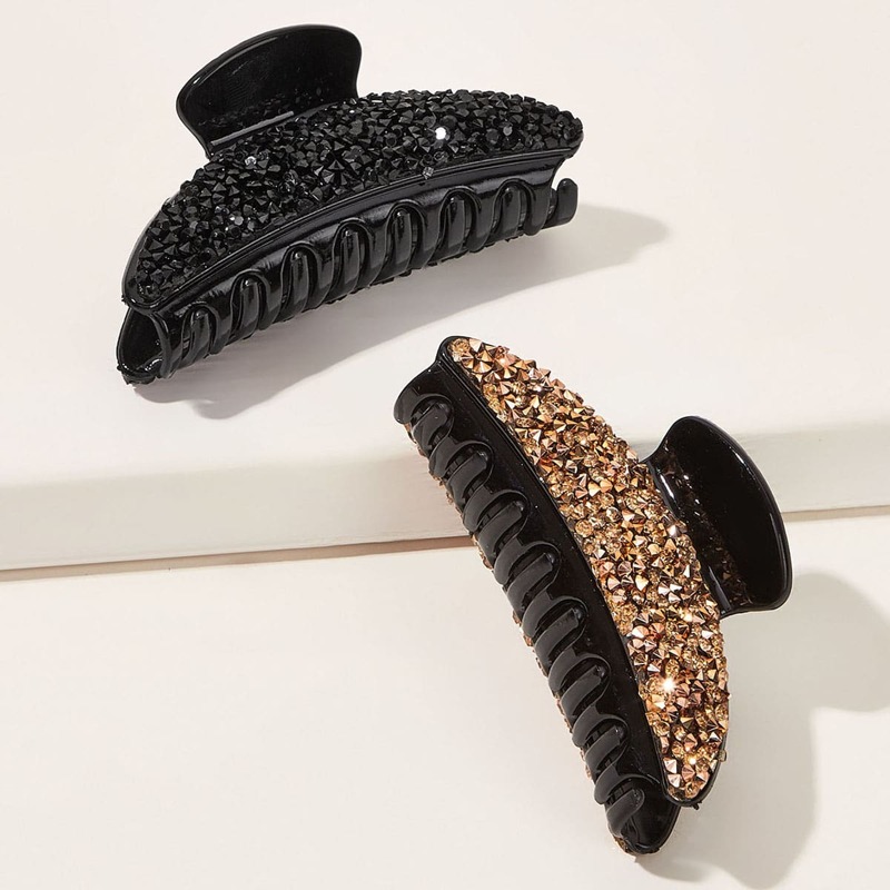

2pcs Rivet Decor Hair Claws, Multicolor