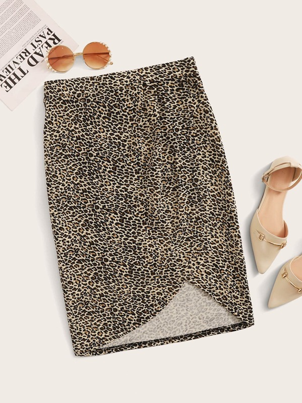 

Leopard Print Wrap Skirt, Multicolor, Andy