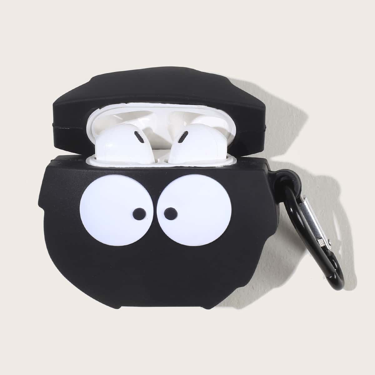 

Cartoon Eye Detail AirPods Case, Black