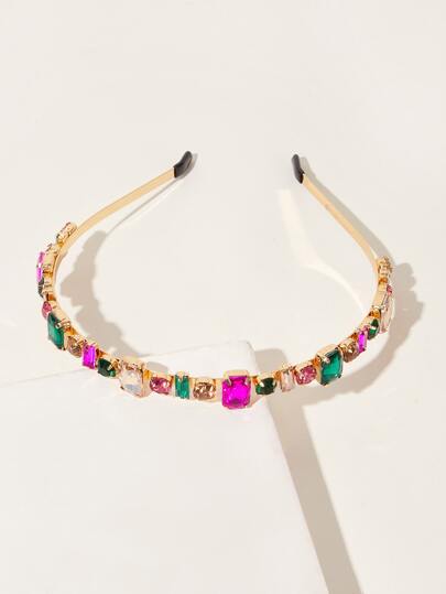 تيجان ملكية مزينة بالراين ستون، شريط الشعر، أطواق الشعر، إكسسوارات الشعر