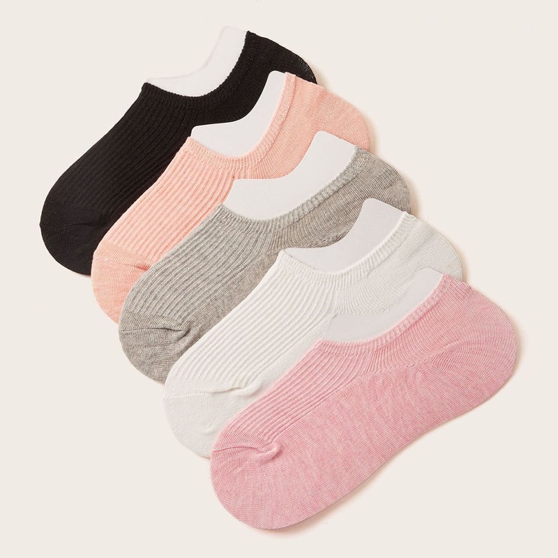 

5pairs Simple Ankle Socks, Multicolor