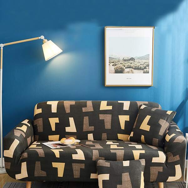 

1pc Geometric Print Stretchy Sofa Cover, Multicolor
