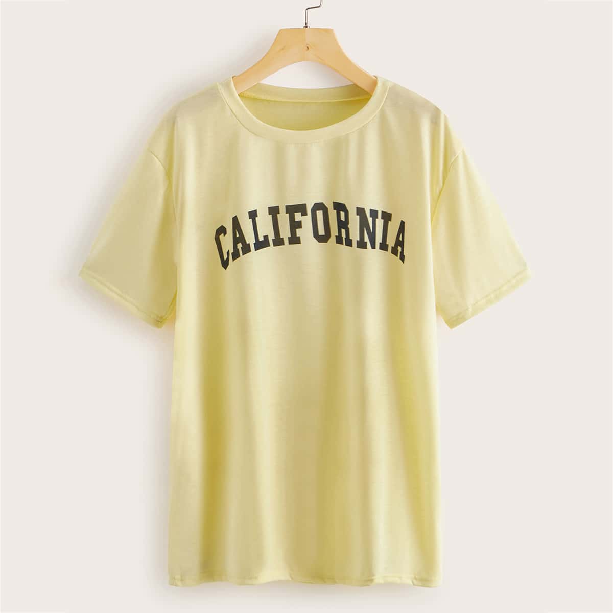 

Letter Graphic Short Sleeve Tee, Yellow pastel