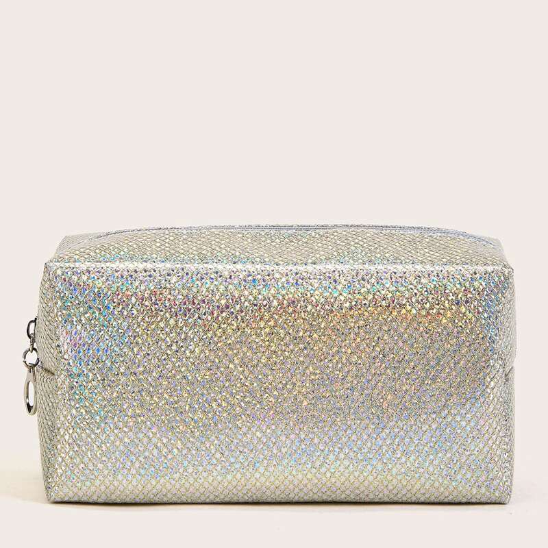 

Holographic Makeup Bag, Silver