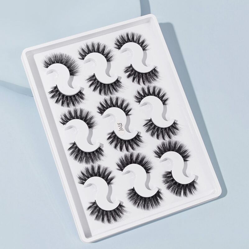 

9pairs Natural Thick False Eyelashes, Black