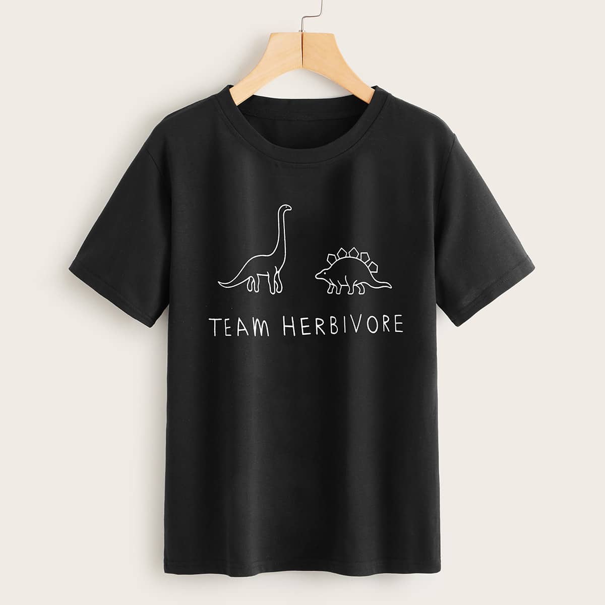 

Dinosaur And Letter Graphic Tee, Black