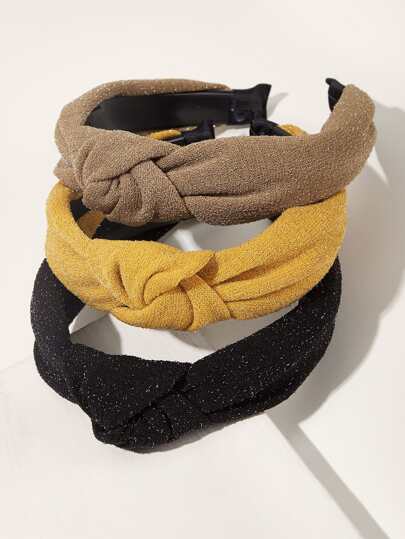 3pcs Knot Decor Hair Hoop