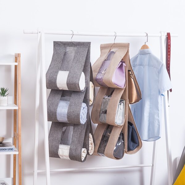 

1pc 5-grid Hanging Storage Bag, Multicolor