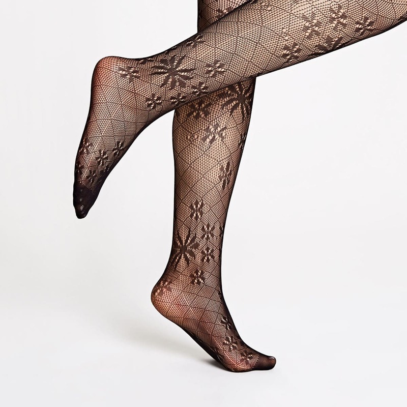 

Flower Pattern Mesh Tight, Black