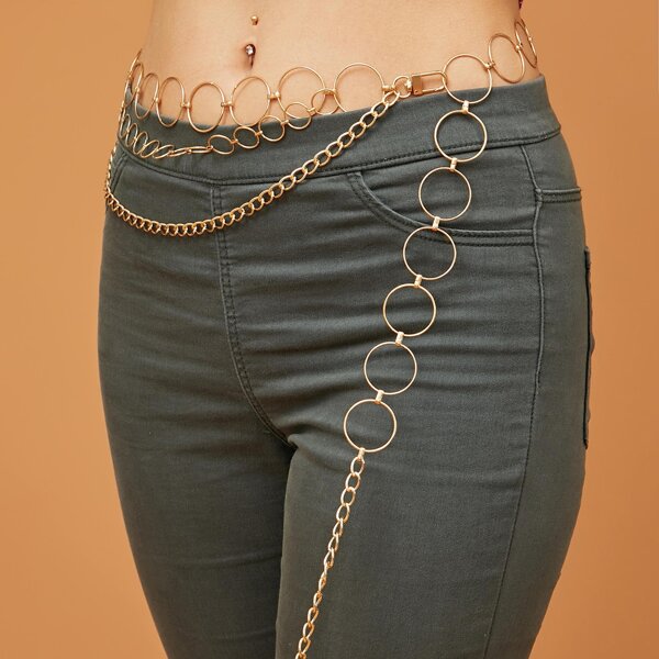 

Hoop Layered Waist Chain, Gold