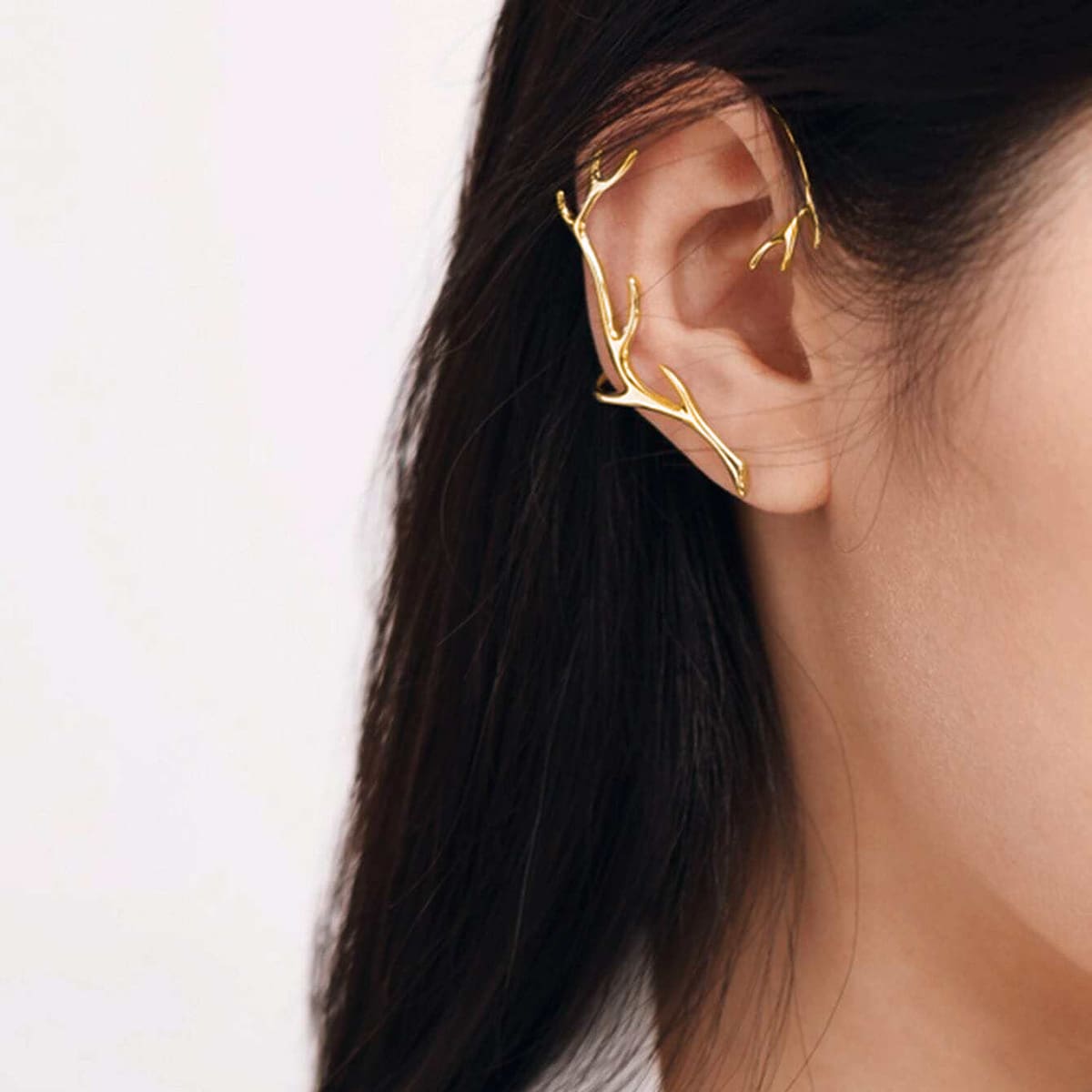 

1pc Antler Ear Climber, Gold