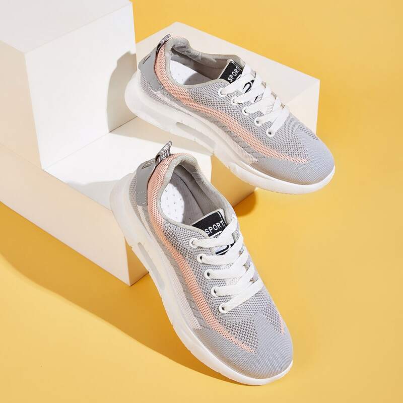 

Lace-up Front Wide Fit Sneakers, Grey