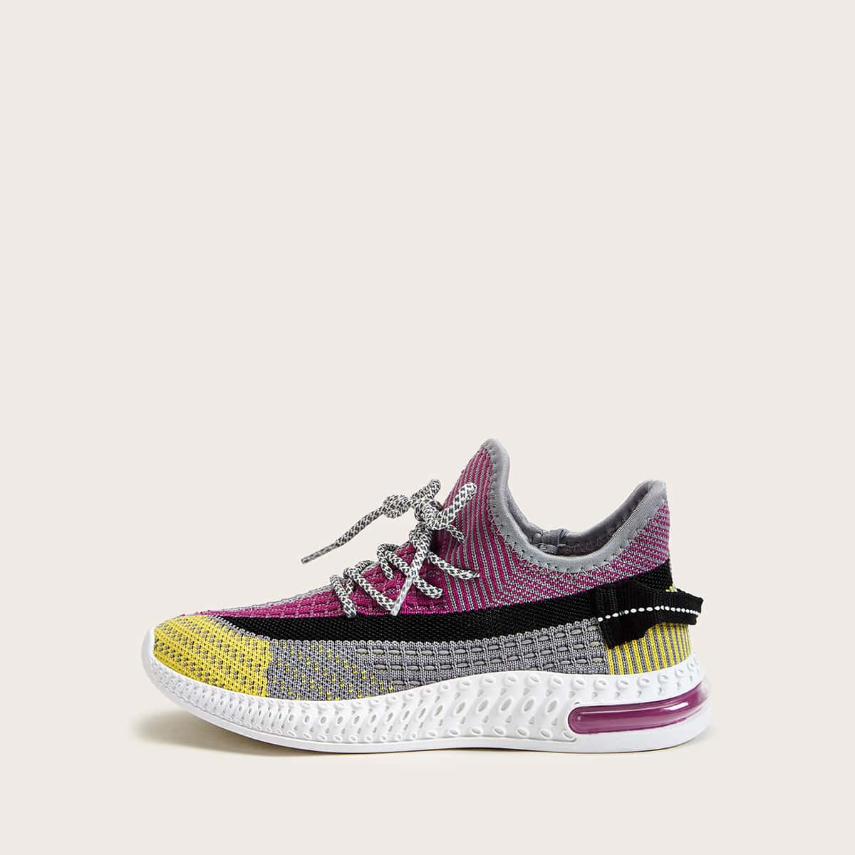 

Color Block Lace-up Front Sneakers, Multicolor