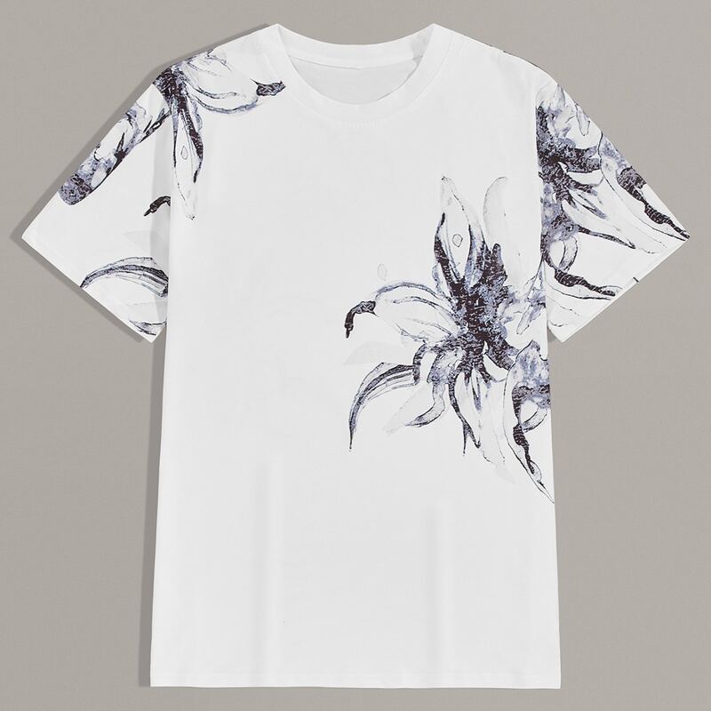

Guys Floral Print Tee, White