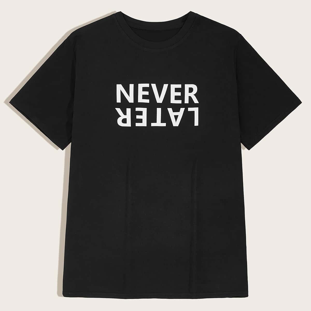 

Guys Slogan Graphic Tee, Black