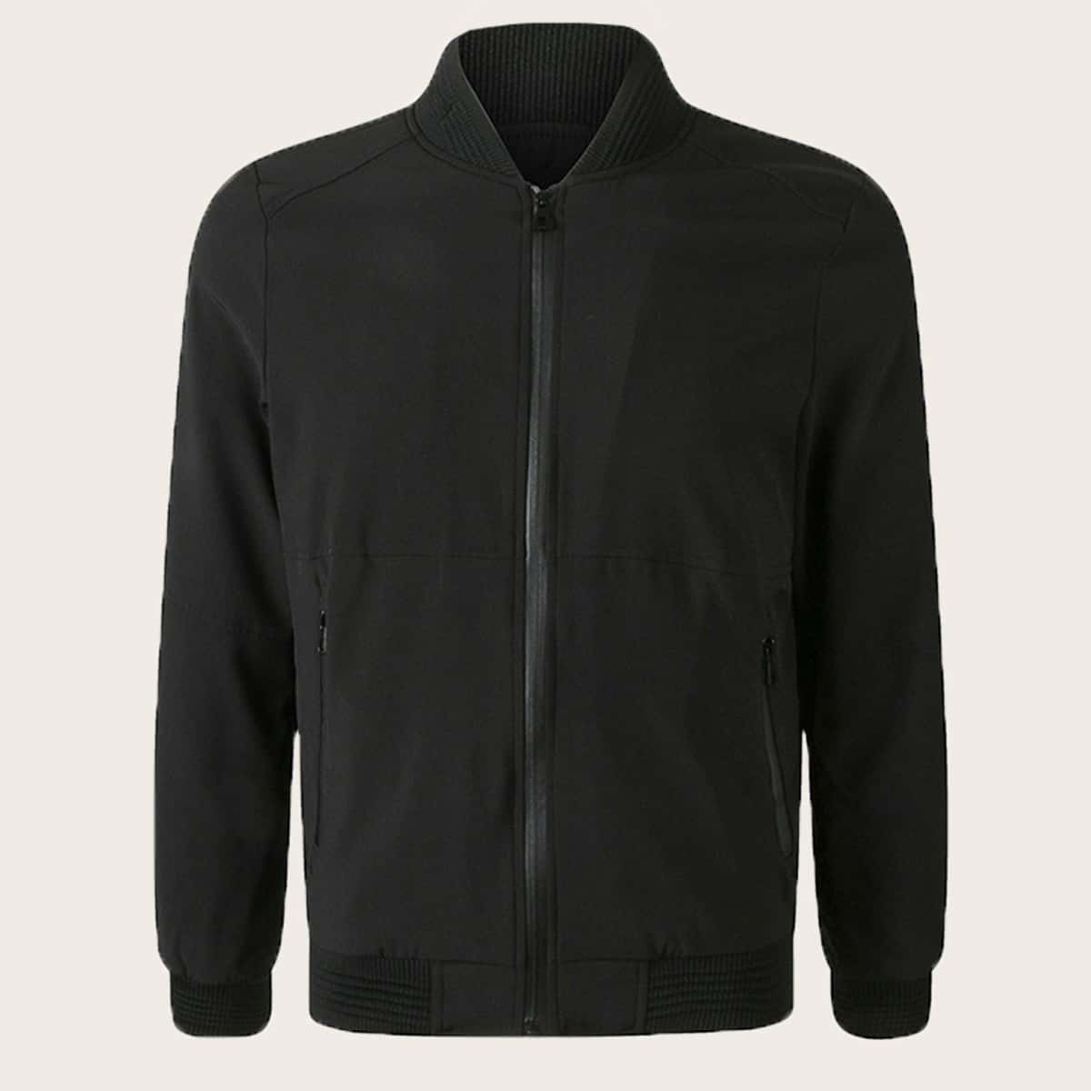 

Guys Zip Up Bomber Jacket, Black