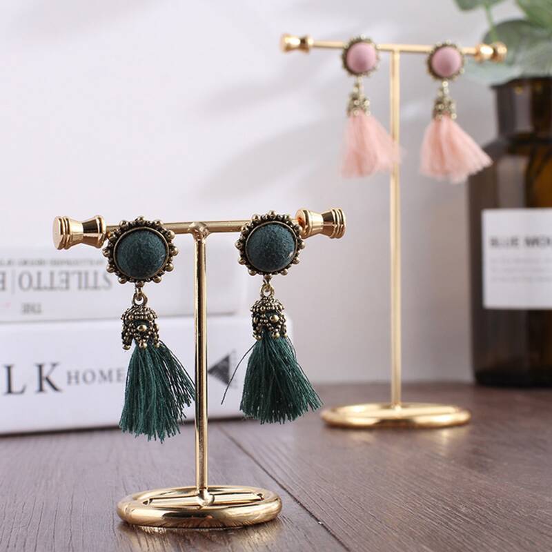 

1pc T Shaped Jewelry Storage Rack, Gold