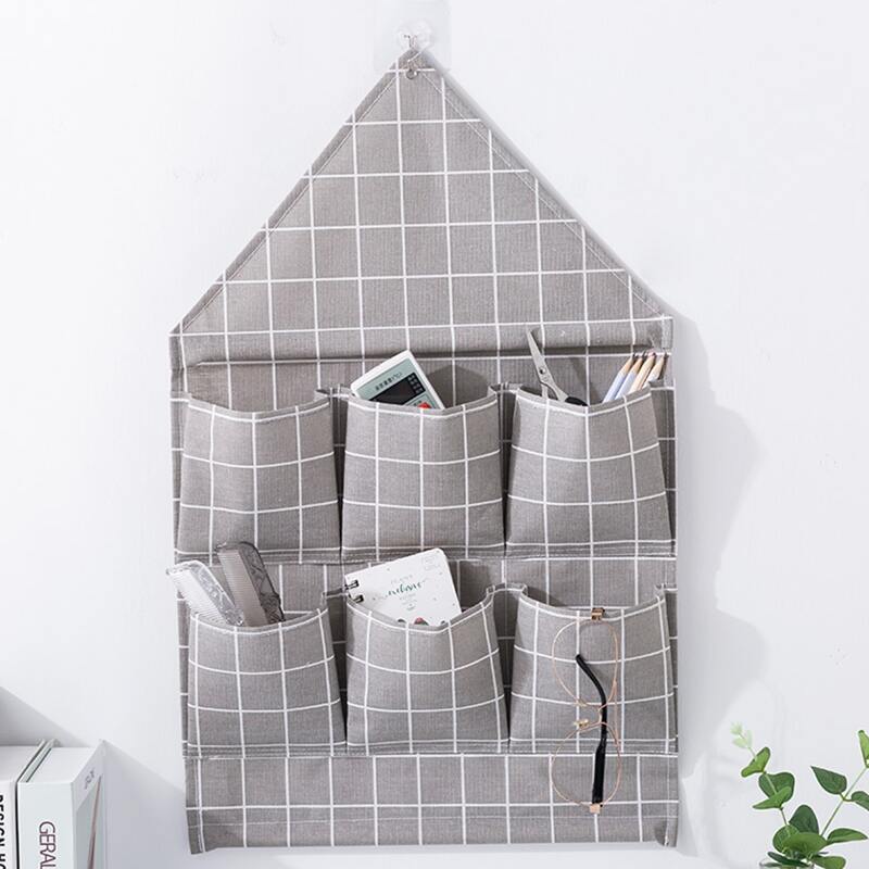 

1pc Triangle 6-pocket Hanging Storage Bag, Multicolor