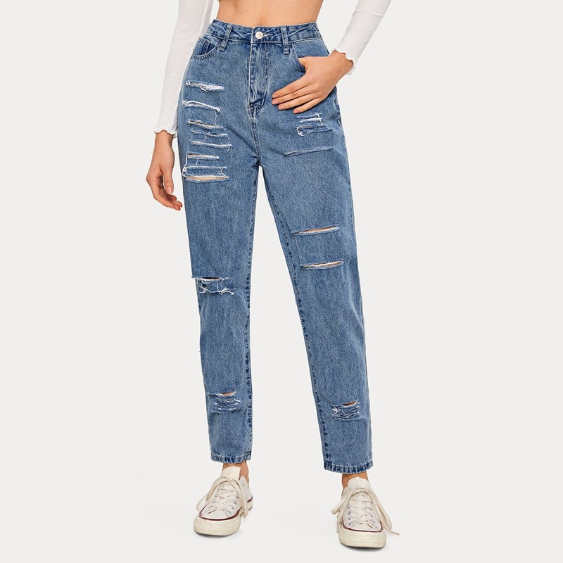 

Ripped Jeans Without Belt, Blue