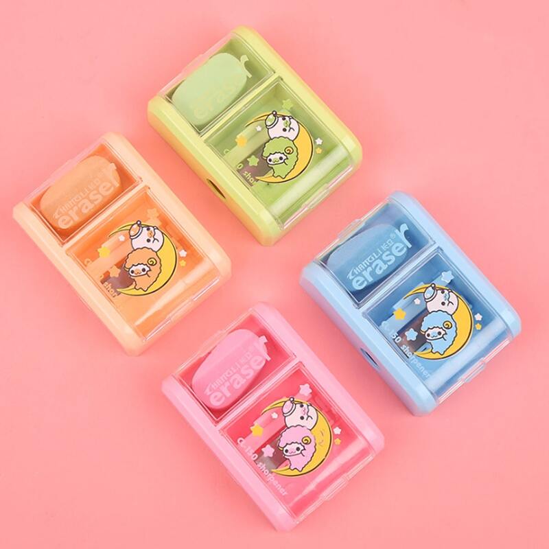 

1pc Random Cartoon Mini Pen Sharpener With Eraser