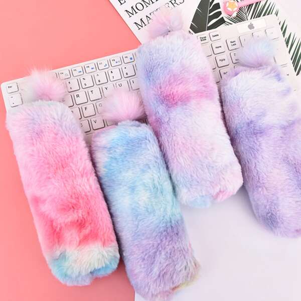 

1pc Random Gradient Color Plush Pencil Case