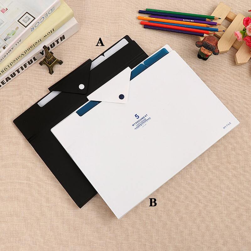 

1pc Snap Button Document Folder