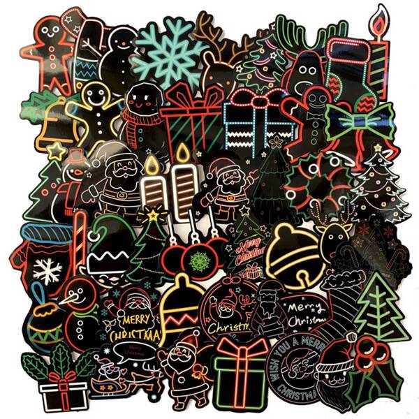 

50pcs Neon Christmas Graffiti Sticker