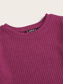 Muchica Camiseta corta ribete en forma de lechuga - Morado - Ver 3