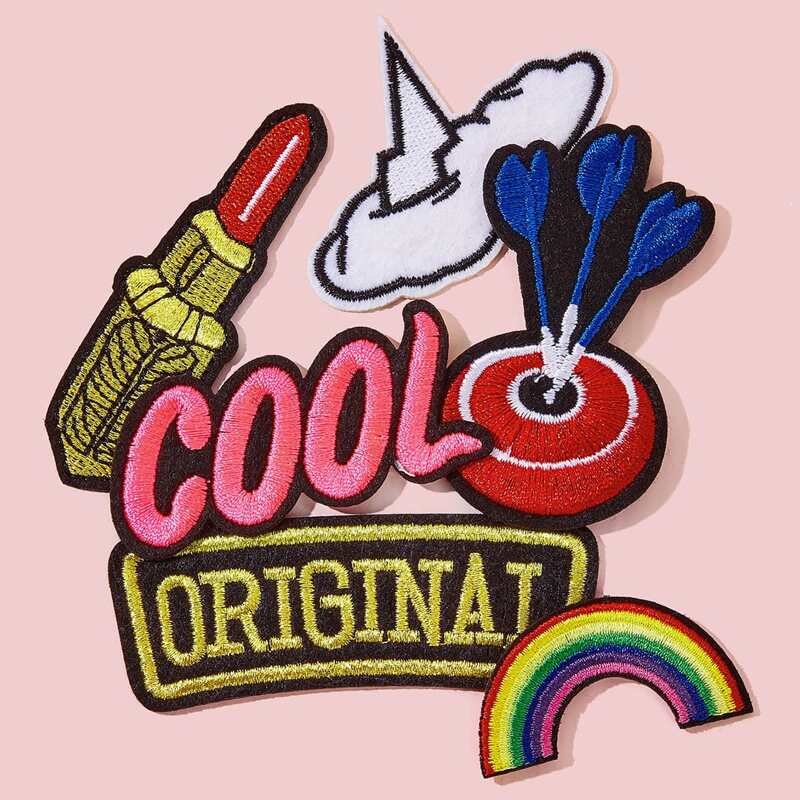 

6pcs Rainbow & Lipstick Cloth Sticker
