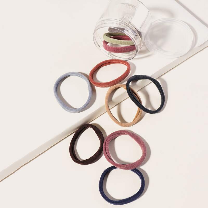 

10pcs Simple Hair Tie With Box, Multicolor