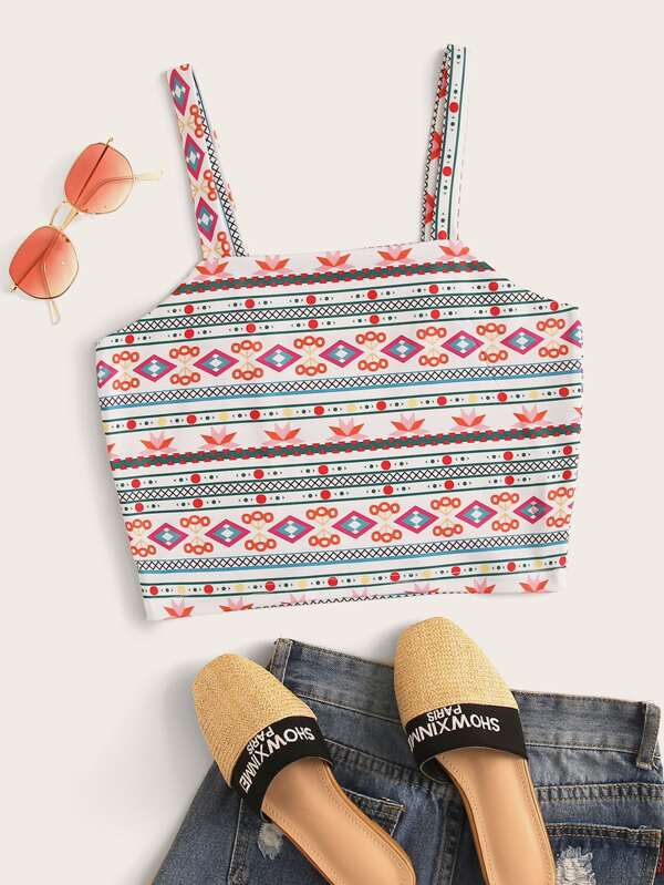 aztec print crop top