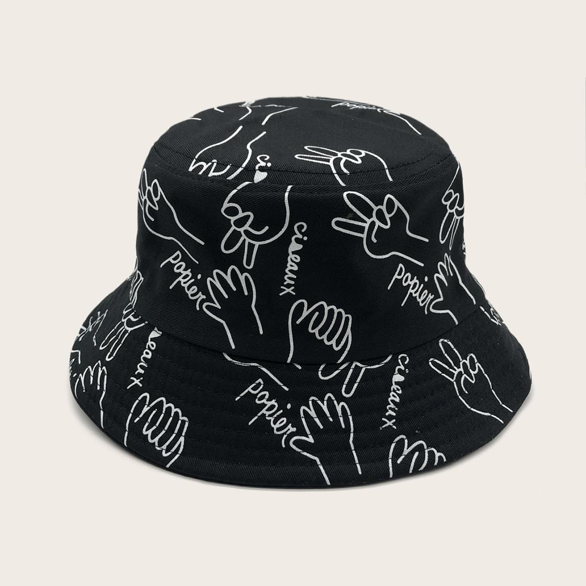 

Guys Letter Graphic Bucket Hat, Black