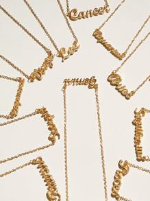 12pcs Constellation Letter Charm Necklace - Yellow Gold - View 3