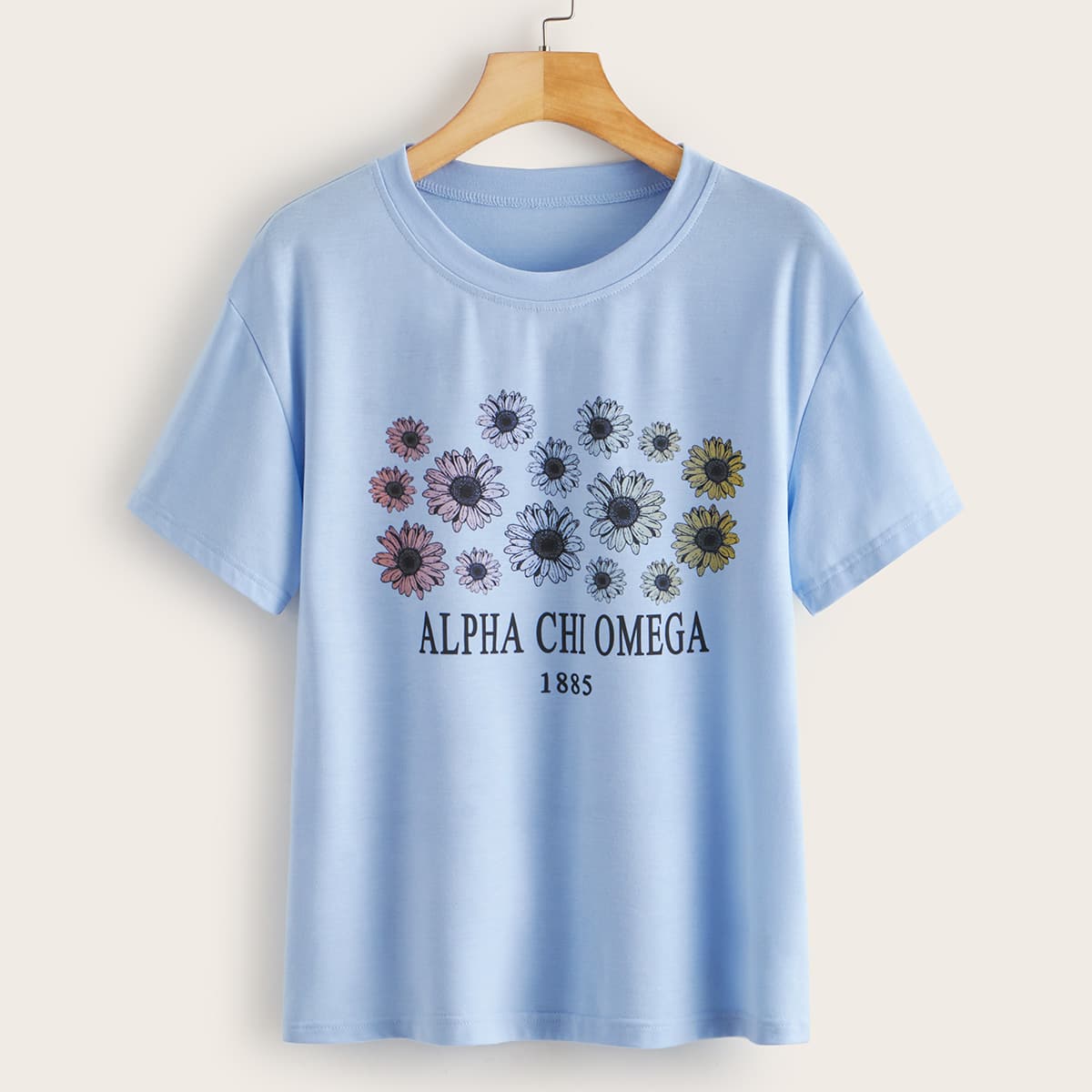 

Daisy And Letter Graphic Tee, Blue