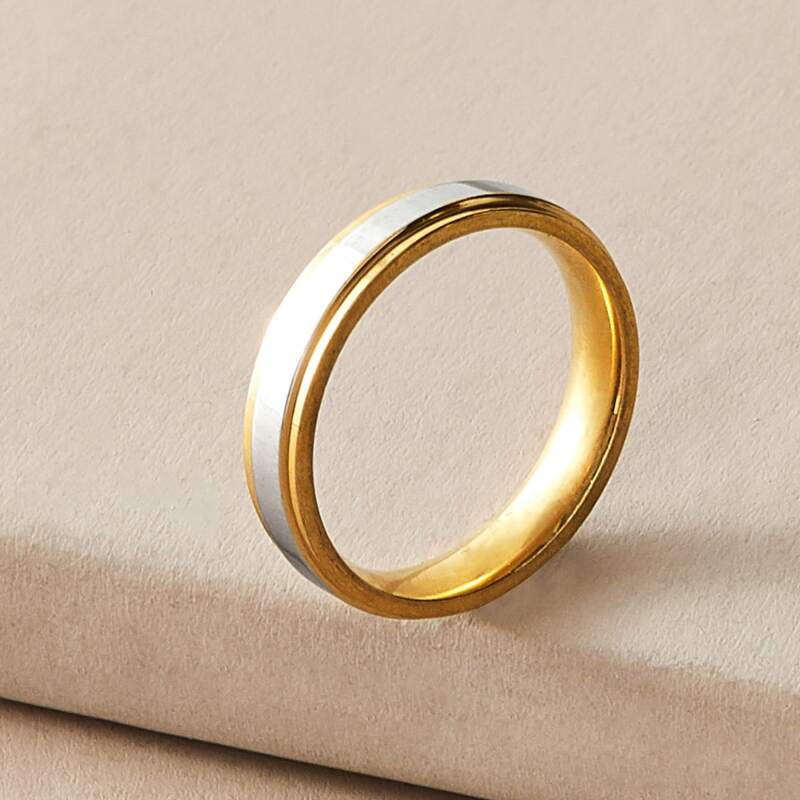 

1pc Color Block Metallic Ring, Multicolor