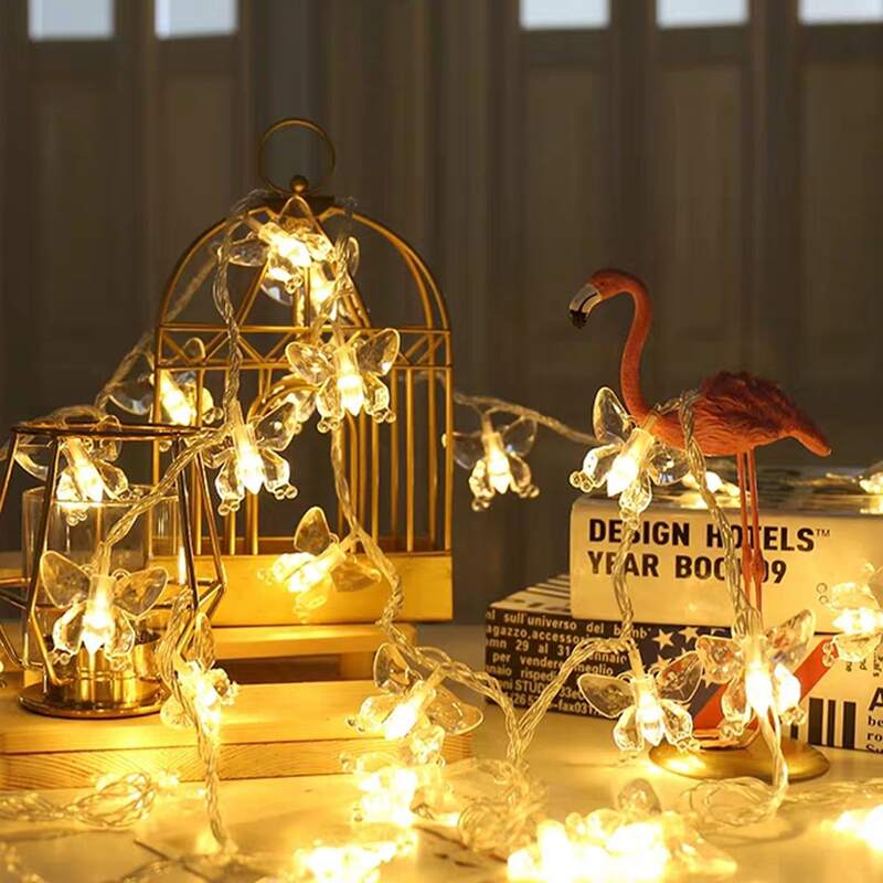 

20pcs Butterfly Shaped Bulb String Light, Yellow