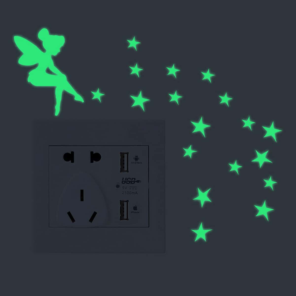 

Elf & Star Luminous Switch Sticker